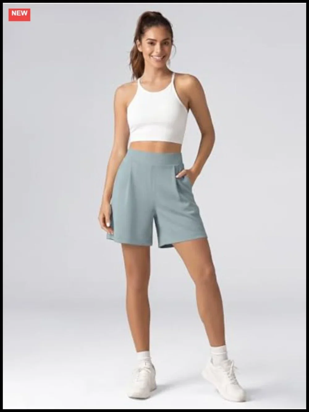High Waist Womens Casual Wide Leg Lounge Shorts